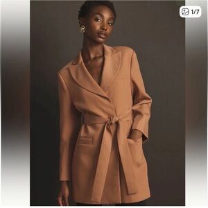 Anthropologie Mare Camel Belted Blazer Coat NWOT Size 1X